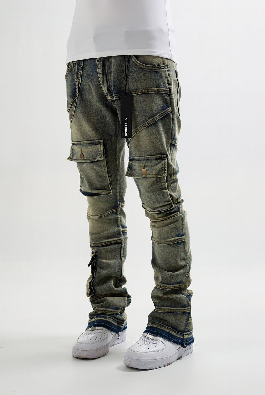 Come Find Me Stacked Skinny Flare Cargo