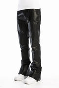 Pattern Waxed Stacked Skinny Flare