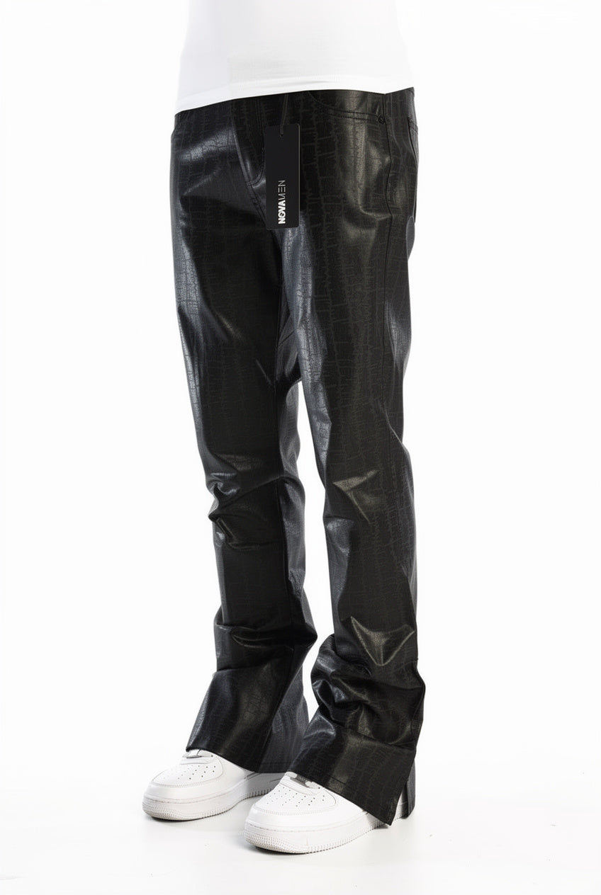 Pattern Waxed Stacked Skinny Flare