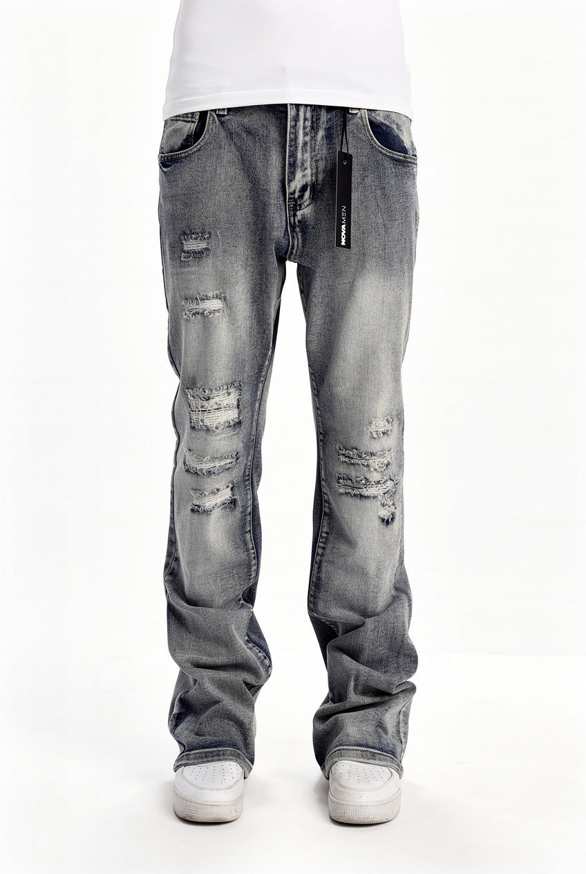 Rouge Ripped Stacked Skinny Flare