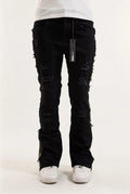Camo Ripped Stacked Skinny Flare