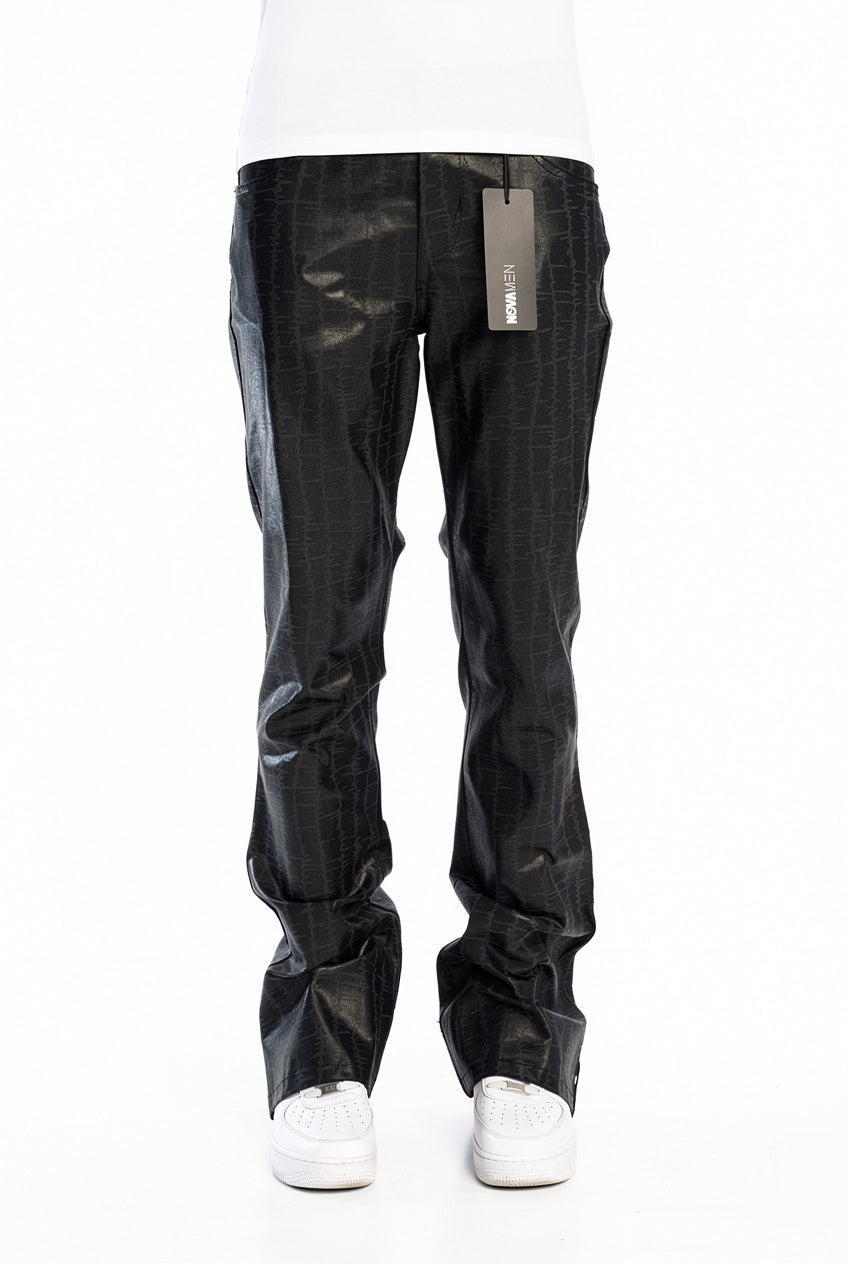 Pattern Waxed Stacked Skinny Flare