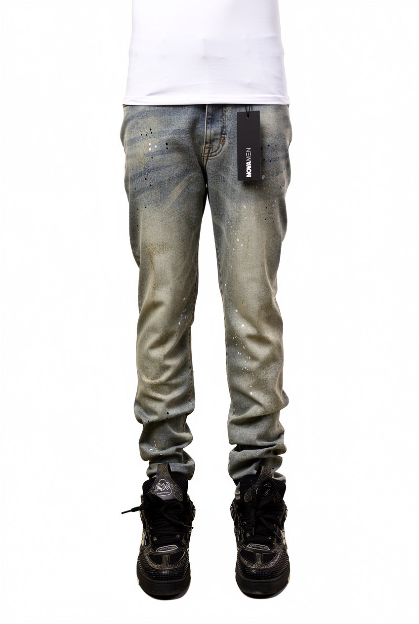 Ripped And Bleach Splatter Slim