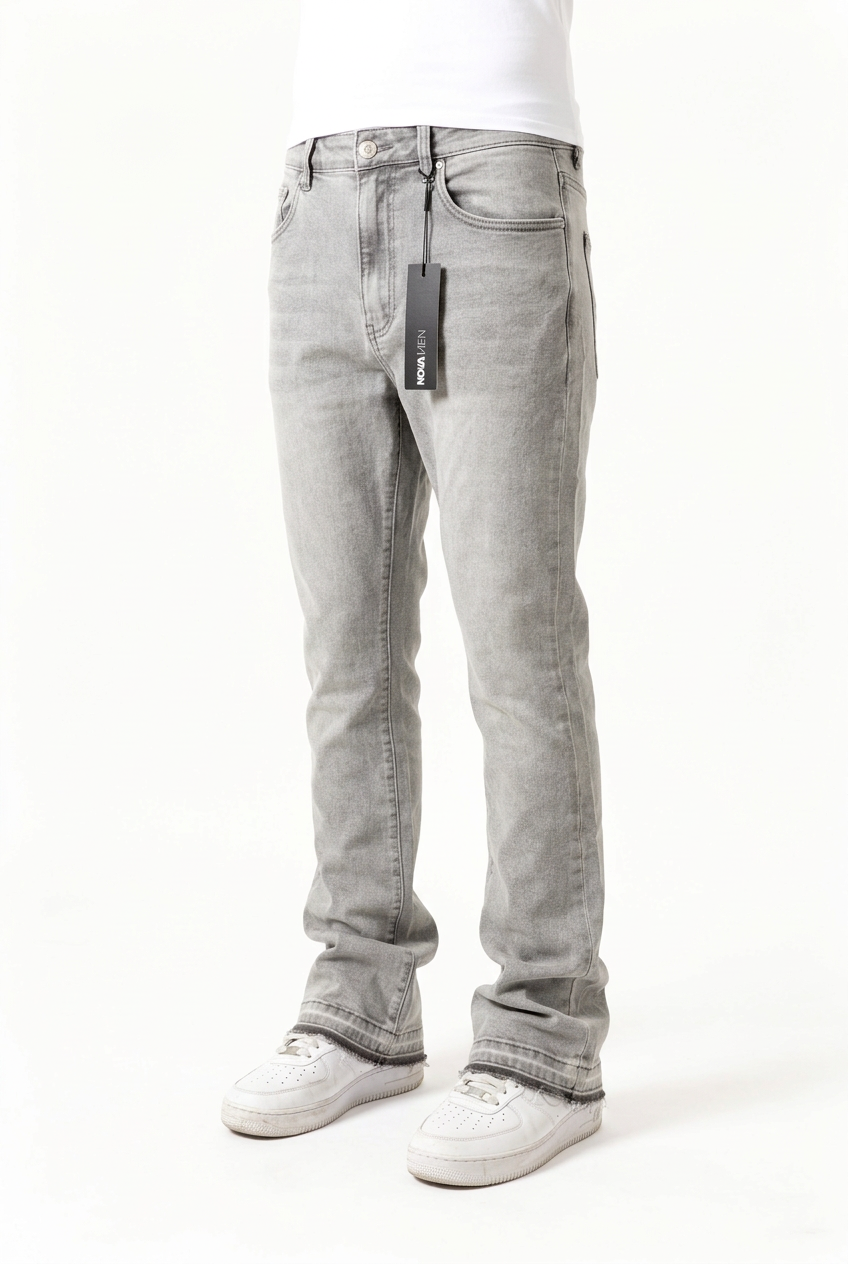 Cornell Gris Stacked Skinny Flare