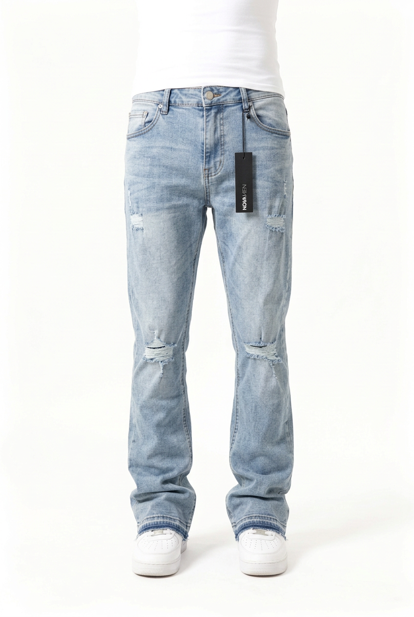 Destroyed Stacked Skinny Flare