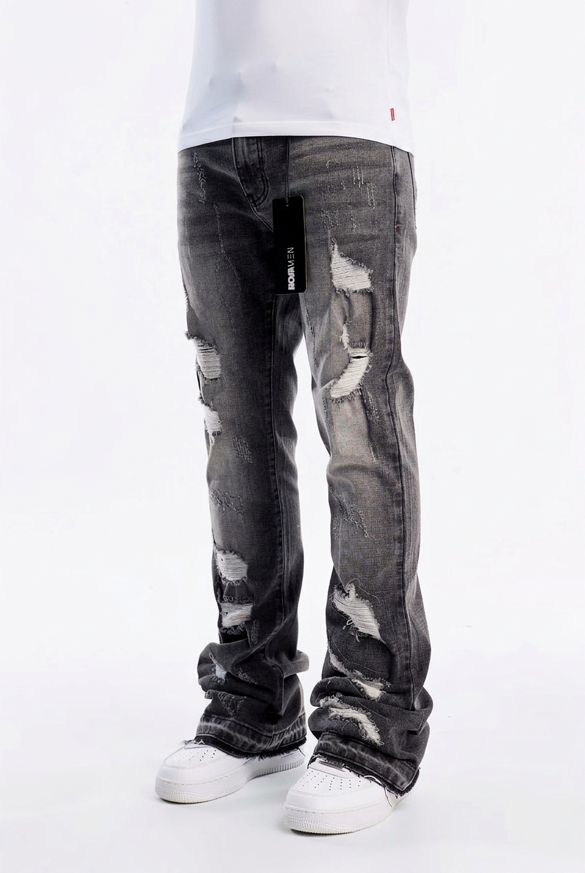 Cuff Me Gris Stacked Skinny Flared