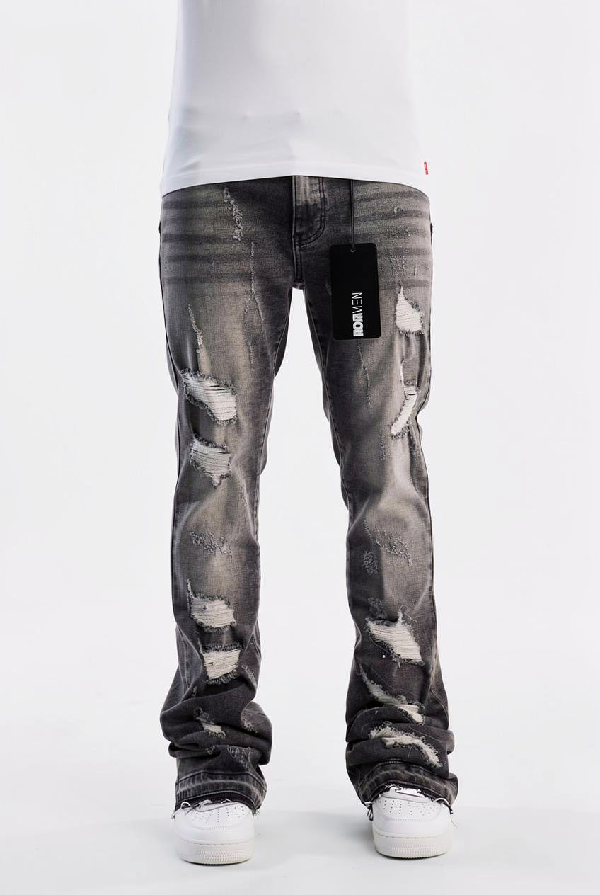 Cuff Me Gris Stacked Skinny Flared